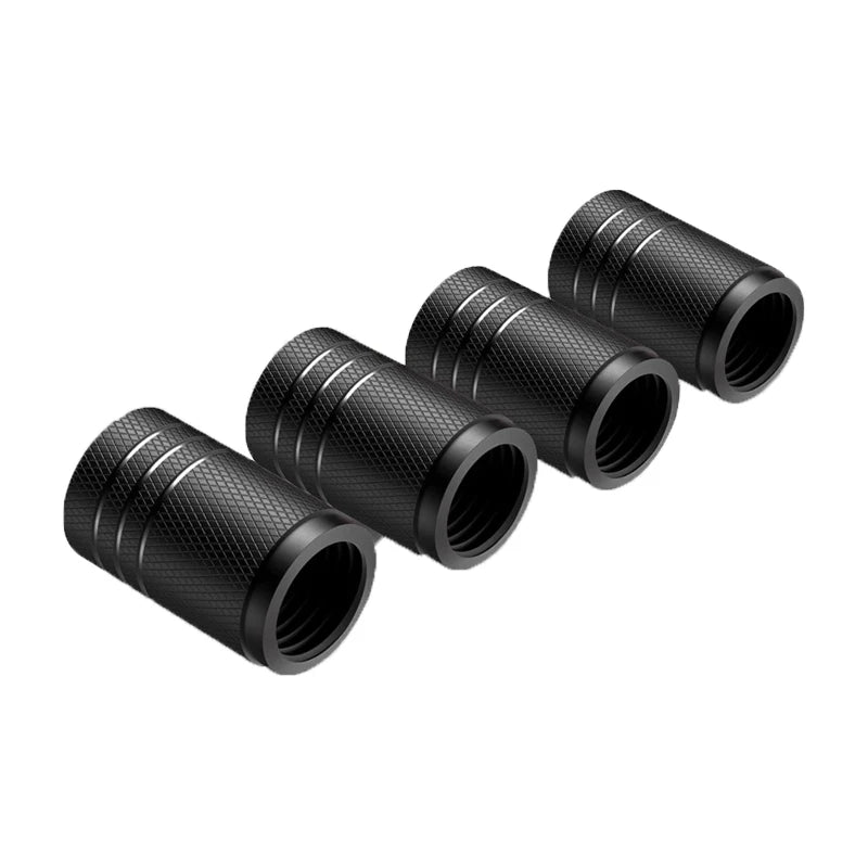 4Pcs Car Tire Valve Stems Cap Knurling Style Tire Valve Cap Aluminum Tire Wheel Stem Air Valve Cap car Universal accessories…