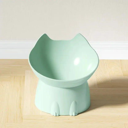 1pc WhiskerWare Elevated Cat Bowl, Anti-Tip Plastic Raised Pet Feeding Dish with Tilted Edge, Neck Protection Kitty Food - i…