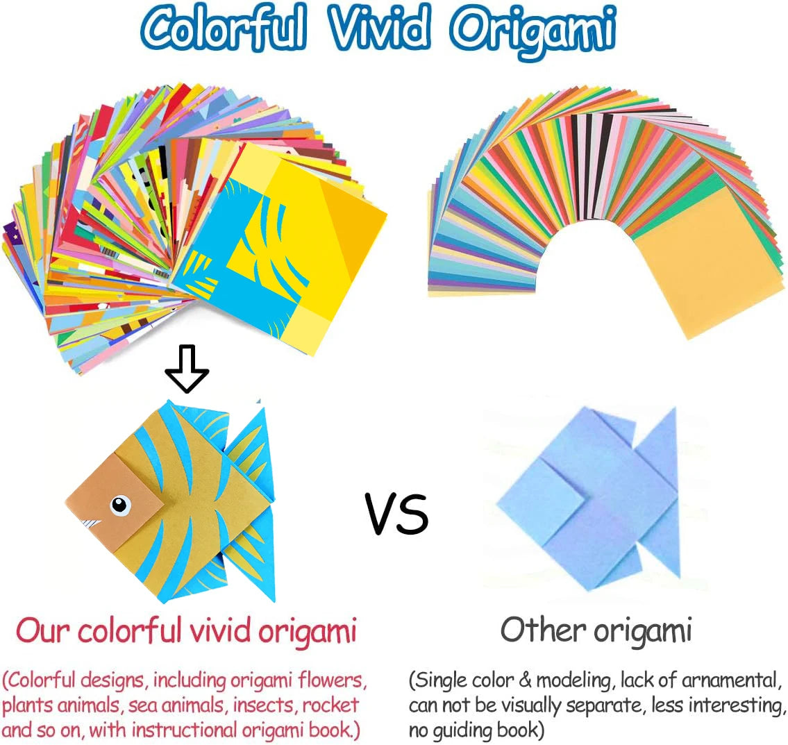 Origami Kit 30/96 Sheets Origami Paper Craft Guiding Book DIY Art Craft Projects Supplies for Beginners Children Kids Boys G…