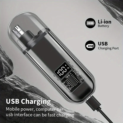 Nose Ear Hair Trimmer for Men - USB C Rechargeable Portable Fast Charge, Compact Grooming Kit - image 4