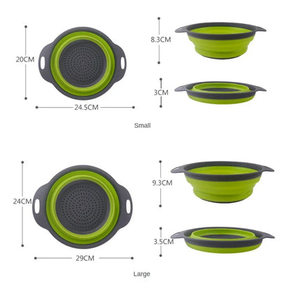 Silicone Vegetable and Fruit Cleaning and Drainage Basket Cleaning Basket 1PCS Folding Water Filter Net Kitchen Gadgets - im…