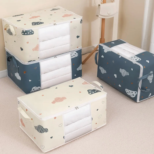 Large Capacity Clothes Storage Bag Organizer With Reinforced Handle Suitable For Blankets Bedding Foldable With Sturdy Zippe…