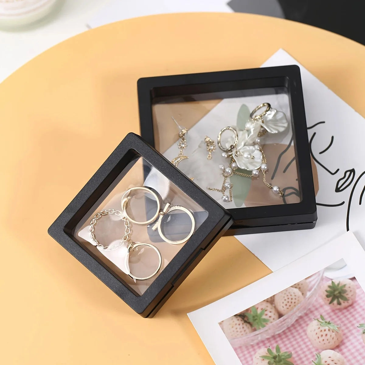 10pcs, Transparent Floating Display Box, Plastic Film Jewelry Packaging Box, Jewelry, Necklace, Ring, and Collectible Storag…