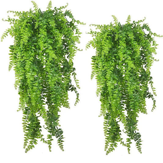 90cm Artificial Plant Vine Home Decoration Hanging Plastic Leaf Grass Garland Outdoor Wedding Party Decorations Fake Rattan…