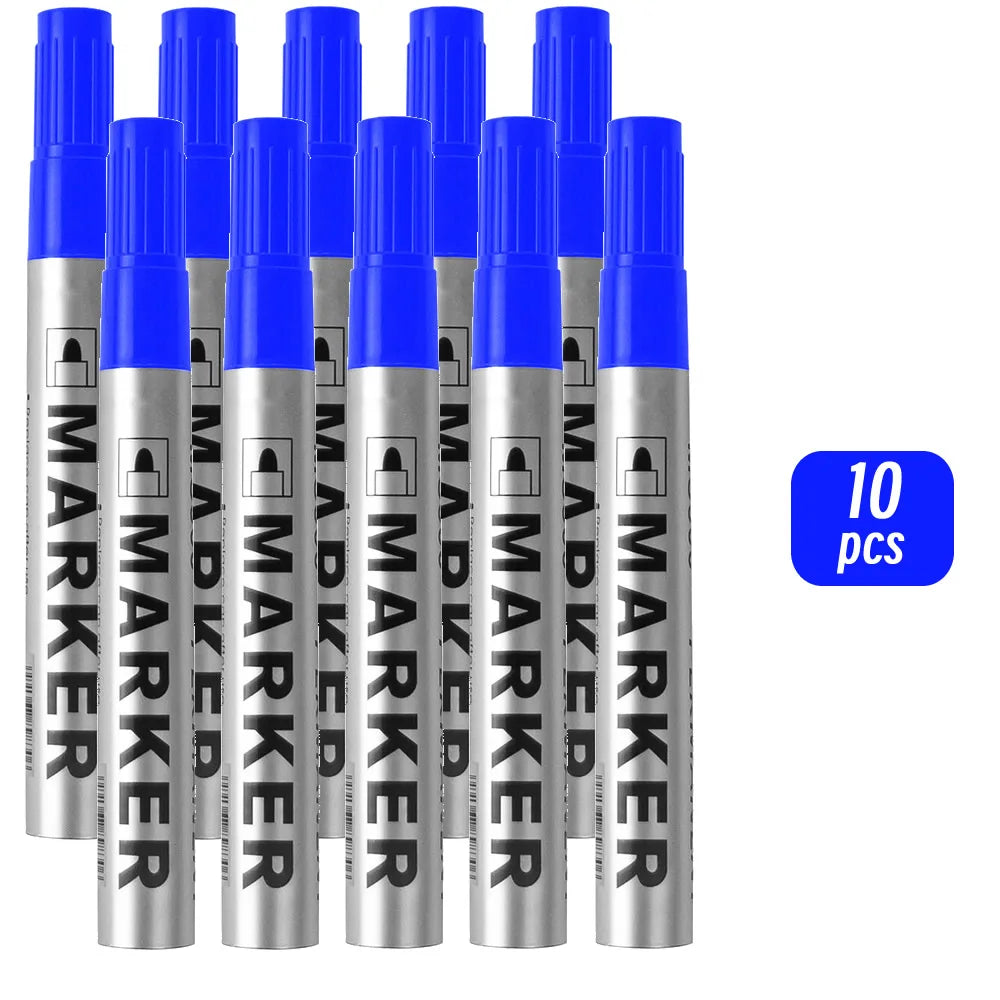 Permanent Paint Marker Pen Waterproof Black Pen for Tyre Oily Markers Quick Drying Signature Pen Stationery Supplies - image…