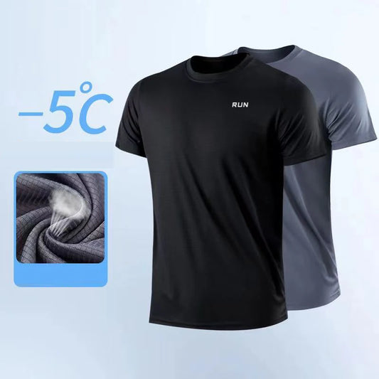 Men's Quick Dry Short Sleeve Gym Running Moisture Wicking Round Neck T-Shirt Training Exercise Gym Sport Shirt Tops Lightwei…