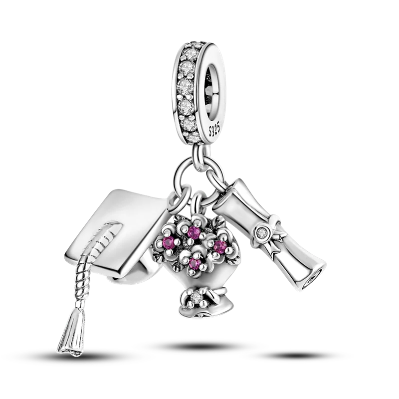2026 Hot Sale Charms Bead 925 Sterling Silver Pink Butterfly Luminous Firefly Dangle Fit Bangle Bracelet Necklace DIY Jewelr…