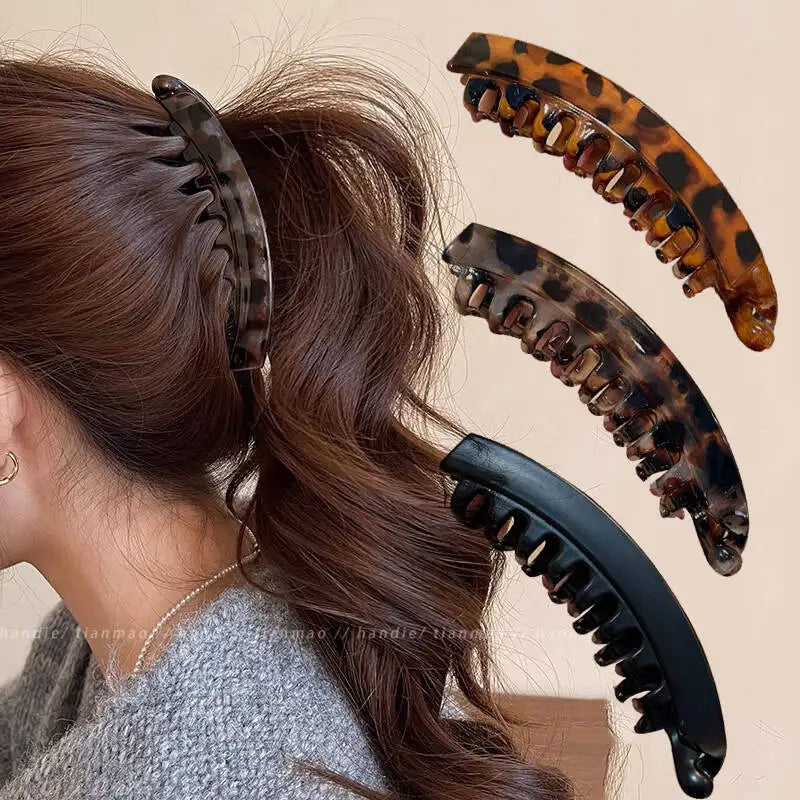 Tortoiseshell Banana Hair Clip Fish Shaped Hairpin For Women Hair Accessories Hairgrips Twist Clamp Ponytail Barrettes Headw…