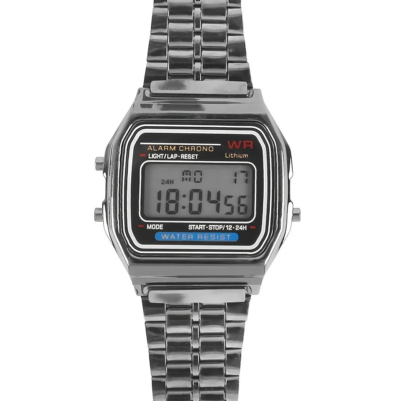 F91W Non-Waterproof Steel Band Watch For Women, Men, Business Clock, Multi-Functional LED Digital Sports Watch, Electronic C…