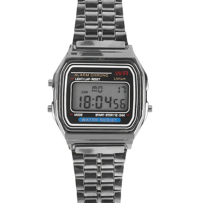 F91W Non-Waterproof Steel Band Watch For Women, Men, Business Clock, Multi-Functional LED Digital Sports Watch, Electronic C…