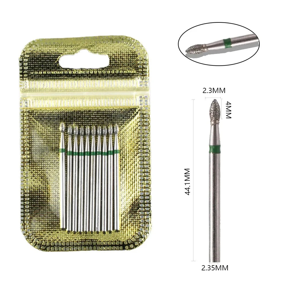 10pcs Diamond Milling Cutter Nail Drill Bits Set For Manicure Accessory Pedicure Eletric Machine Nail Bit Brush Burr Tools -…