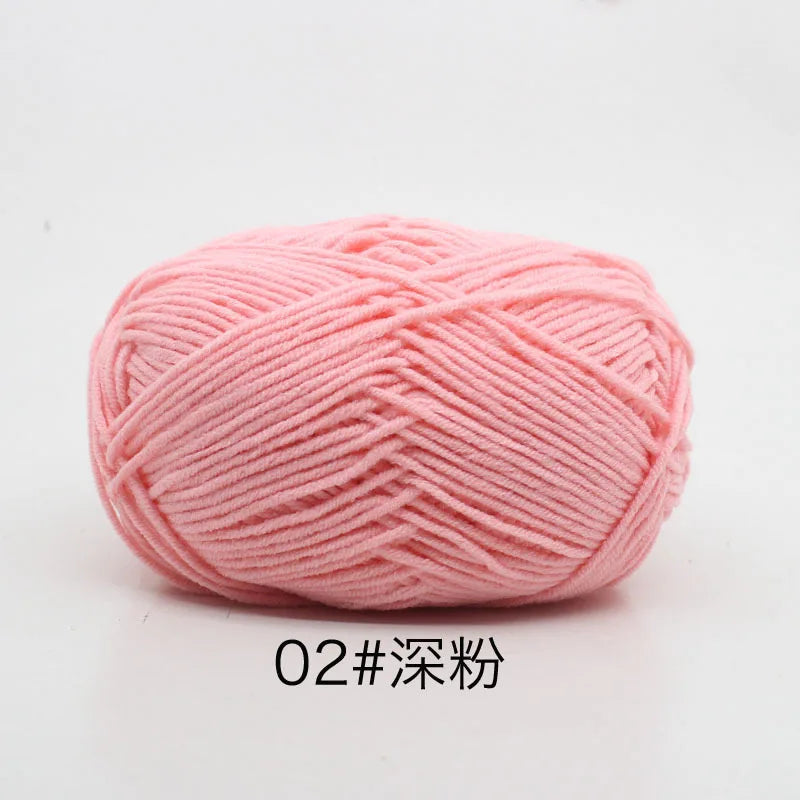 40-50g/Set 4ply Milk Cotton(80%) Knitting Yarn Needlework Dyed Lanas For Crochet Craft Sweater Hat Dolls At Low Price - imag…