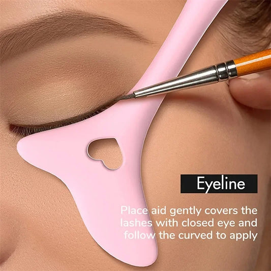 Wholesale Multi-functional Eyeliner Stencil Wing Tips Silicone Eyeliner Aid Drawing Lipstick Wearing Aid Reusable Makeup Too…
