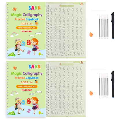 Sank Magic Practice Copybook Pen Preschools Kids Calligraphy English Verison Free Wiping Children Reusable Writing Book - im…