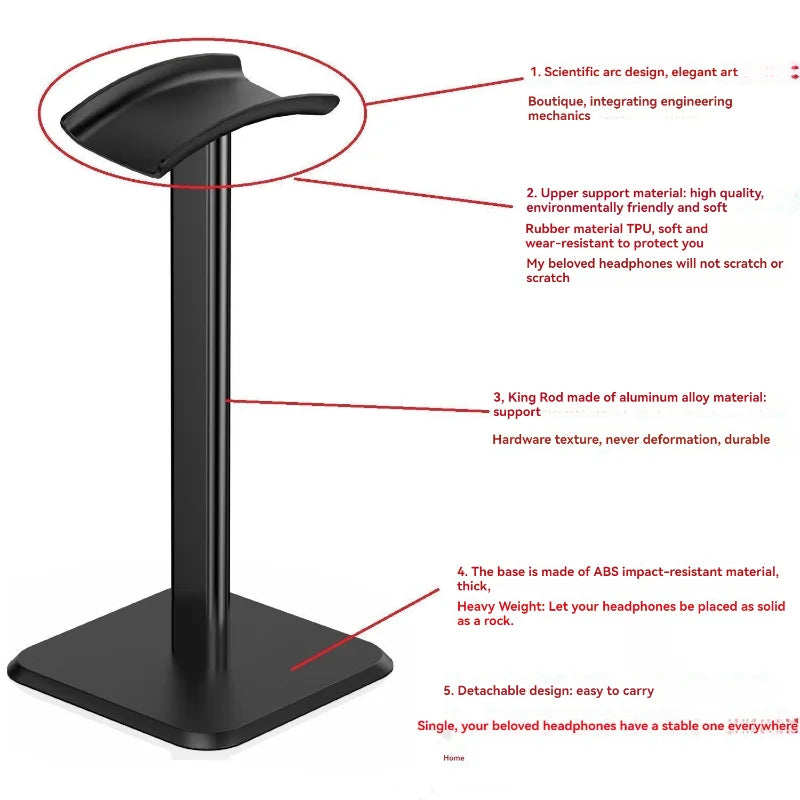 Universal Headphone Stand Aluminuim Alloy Headset Holder for Gaming Earphone Desktop Headphones Support Holder - image 5