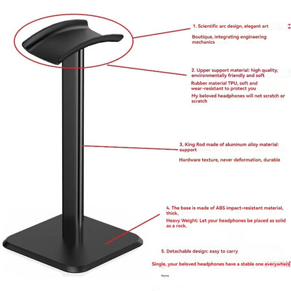 Universal Headphone Stand Aluminuim Alloy Headset Holder for Gaming Earphone Desktop Headphones Support Holder - image 5