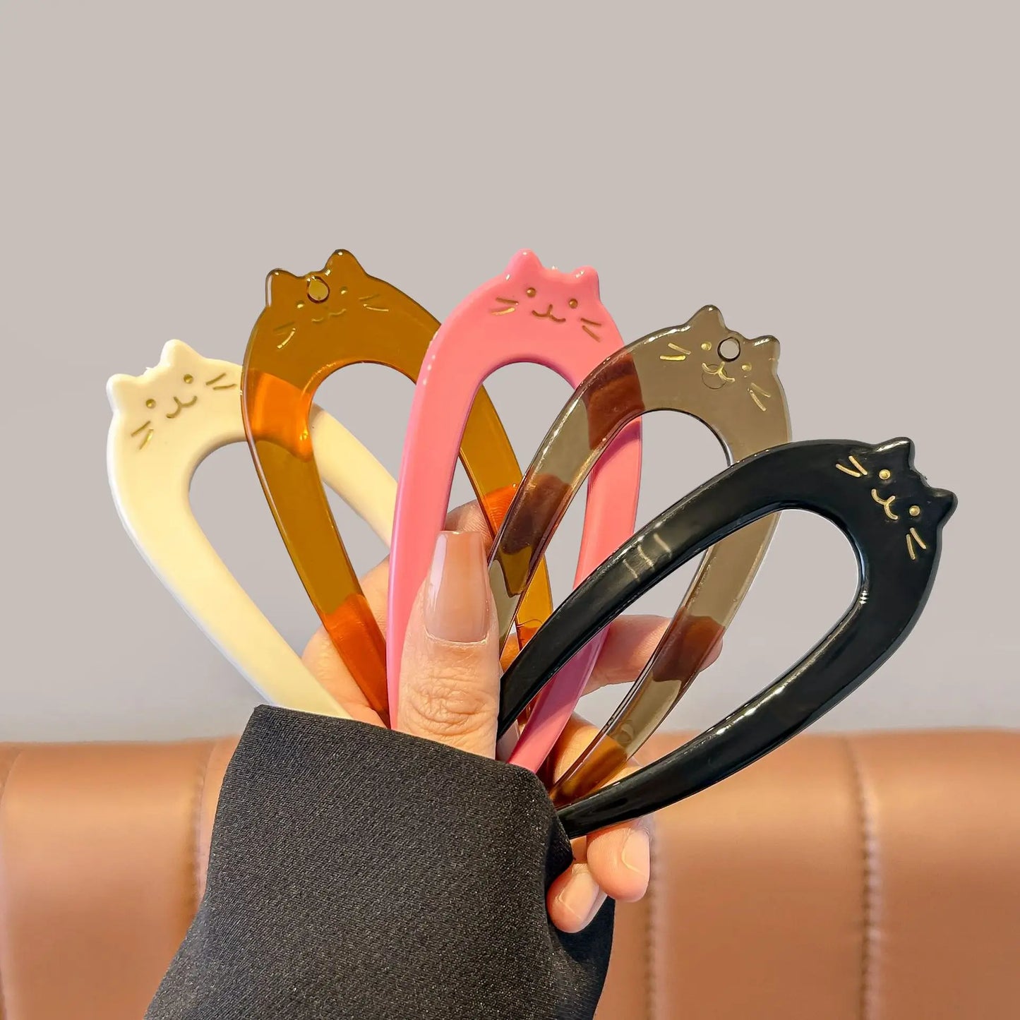 U-Shaped Hair Fork Fashion Tortoiseshell Acetate Acrylic Hairpin Geometric Headwear Hair Sticks Women Girls Hair Accessories…