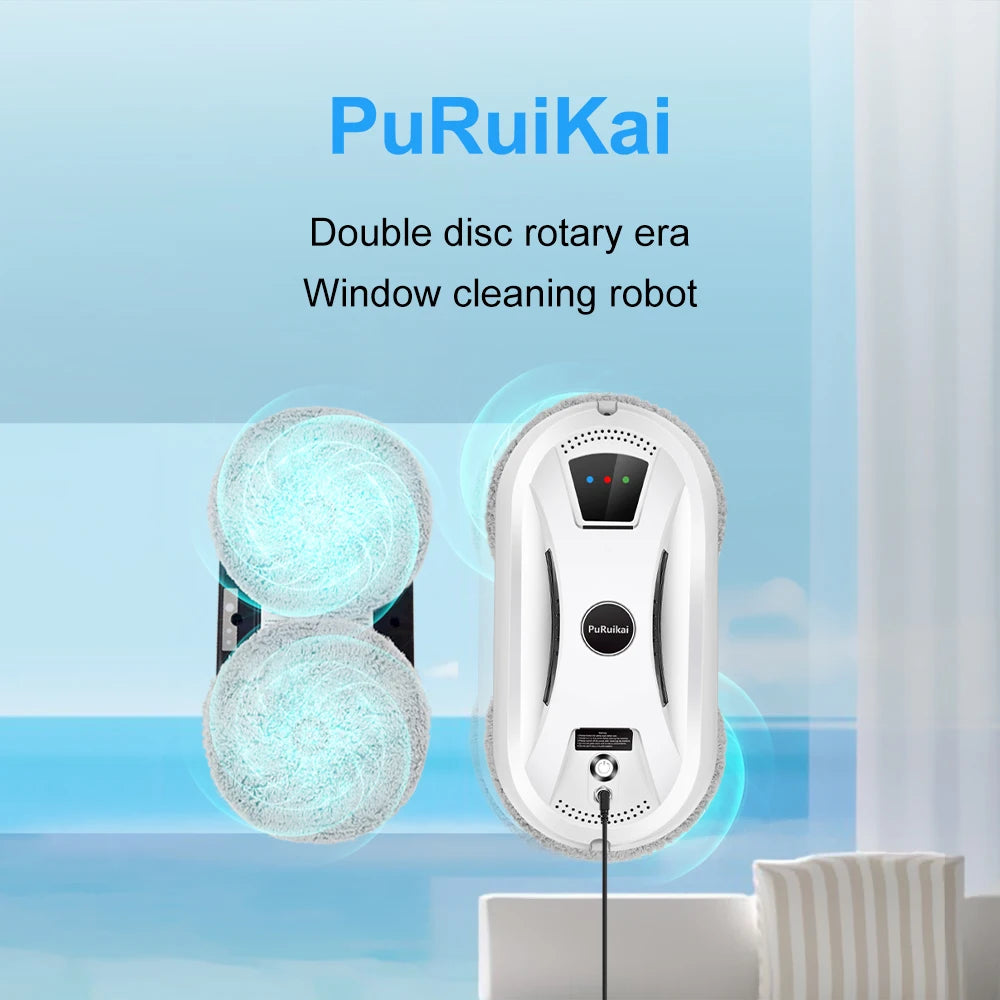 PuRuiKai Ultra Thin Robot Vacuum Cleaner Window Cleaning Robot Window Cleaner Electric Glass Remote Control for Home - image…