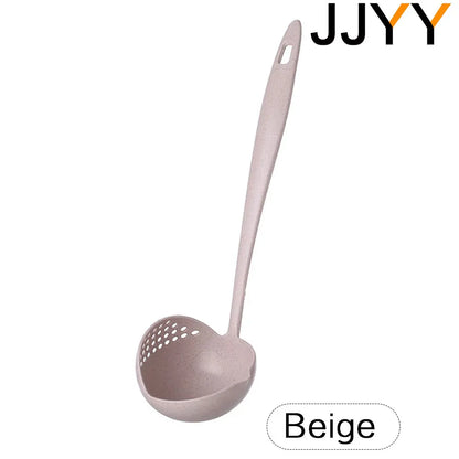 JJYY The 2 in 1 Kitchen Spoon Spoon Long handle Plastic Colander Filter Tableware Hot Pot Spoon - image 10