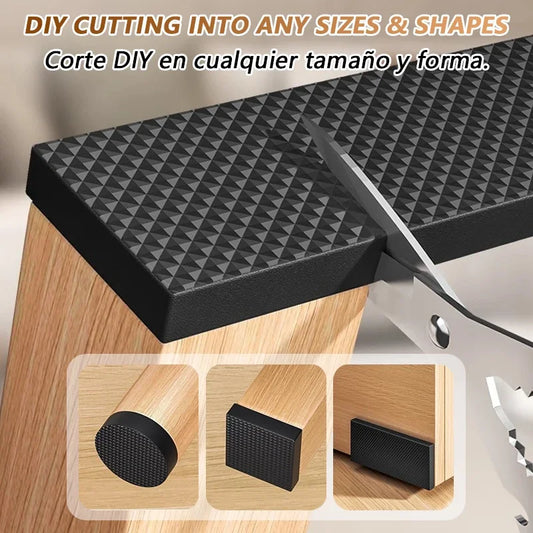 Non Slip Furniture Pads Self Adhesive Rubber Furniture Leg Protectors Heavy Duty Floor Protectors for Chairs Tables Sofas Fl…