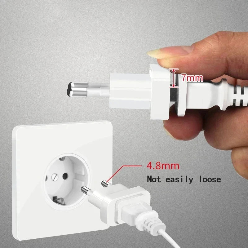 1 Pcs 4.8mm Power Plug Adapter US To EU Euro Europe Plug Power Plug Converter Travel Adapter Power Converter Outlet - image 6