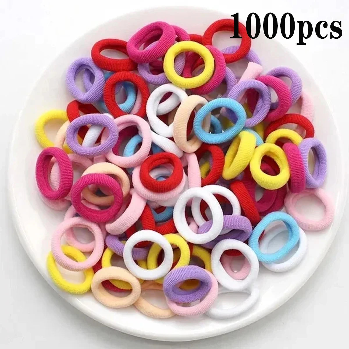 200-1000pcs Women Girls Colorful Nylon Elastic Hair Bands Ponytail Hold Small Hair Tie Rubber Bands Scrunchie Hair Accessori…