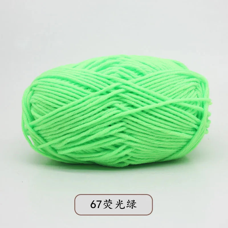 40-50g/Set 4ply Milk Cotton(80%) Knitting Yarn Needlework Dyed Lanas For Crochet Craft Sweater Hat Dolls At Low Price - imag…
