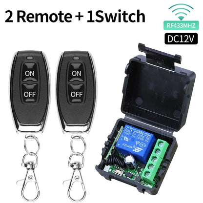 10A Relay Receiver Mini Module Remote Control f 433Mhz Universal Gate Remote Control Switch DC 12V or Gate LED Garage Door -…