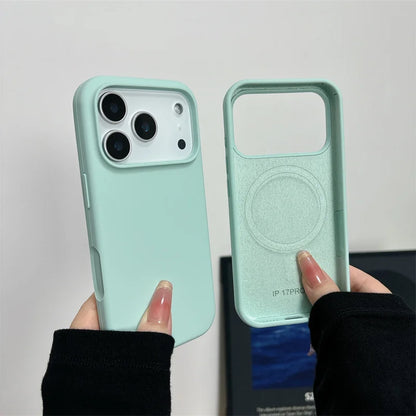 Magnetic Liquid Silicone Case for iPhone 17/17 Air/17 Pro/17 Pro Max For Magsafe Big Camera Hole Cover Shockproof Protective…