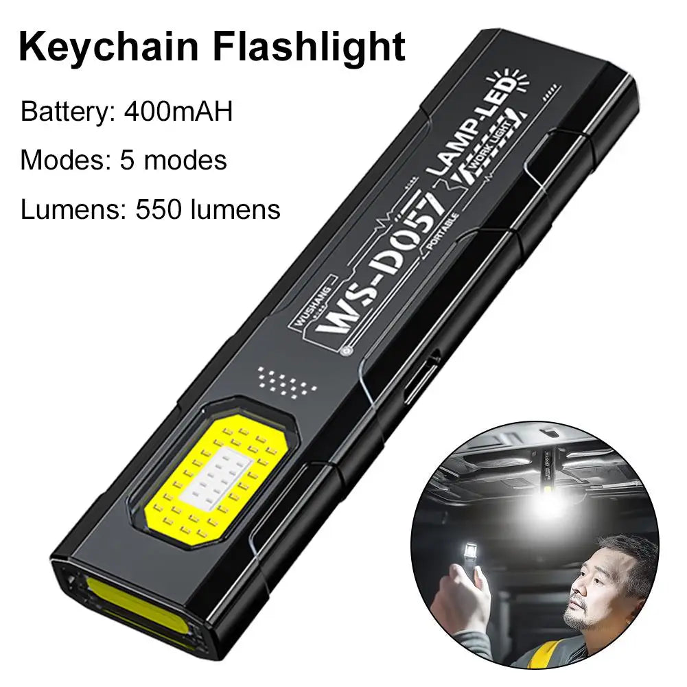 Outdoor LED Flashlight 550Lm Portable Mini Torch Light Pocket Lantern Flood Work Light with 5 Modes