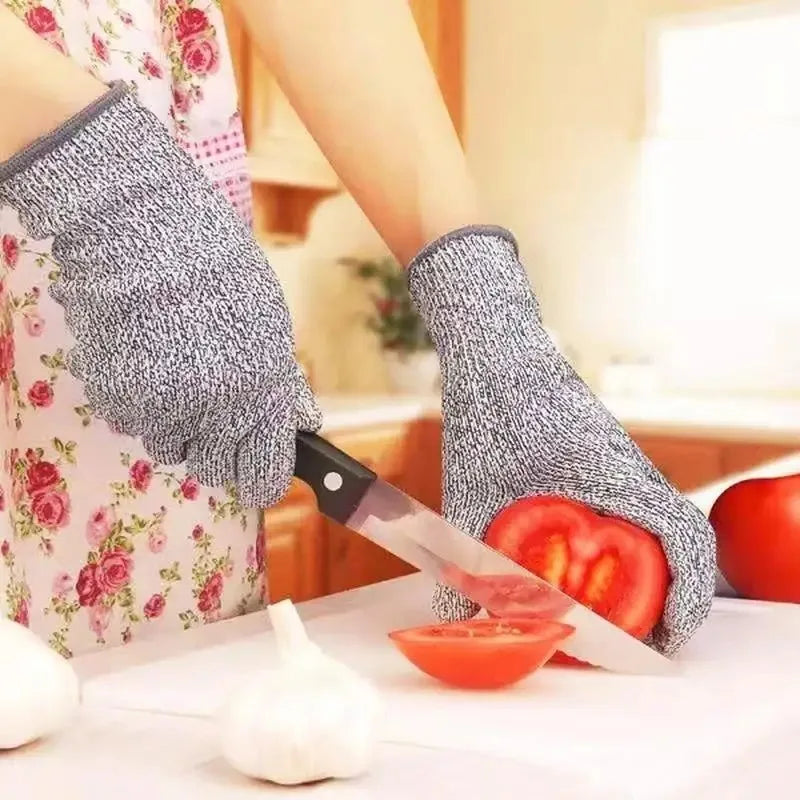 Level 5 HPPE Anti-Cut Gloves Kitchen Gardening Anti-Cut Knitted Gloves Anti-Thorn Wear-Resistant Glass Building Cutting Glov…