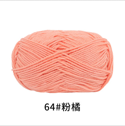 40-50g/Set 4ply Milk Cotton(80%) Knitting Yarn Needlework Dyed Lanas For Crochet Craft Sweater Hat Dolls At Low Price - imag…