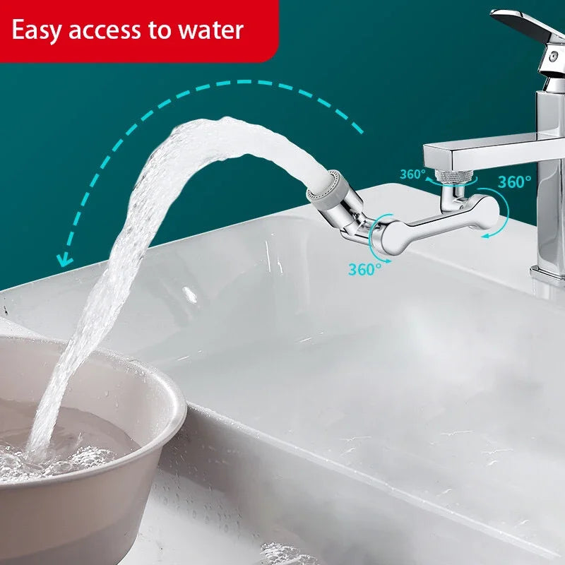 1080° Rotatable Extension Faucet Sprayer Head 2 Spray Modes Universal Bathroom Tap Extend Adapter Aerator - image 4