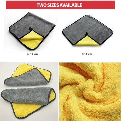 SEAMETAL Microfiber Car Washing Towel 400GSM Double-Sided Coral Velvet Clean Towels High Water Absorption Car Wash Drying Cl…