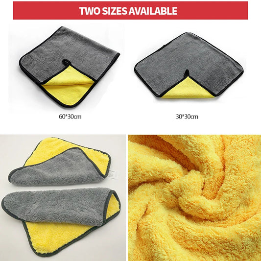 SEAMETAL Microfiber Car Washing Towel 400GSM Double-Sided Coral Velvet Clean Towels High Water Absorption Car Wash Drying Cl…