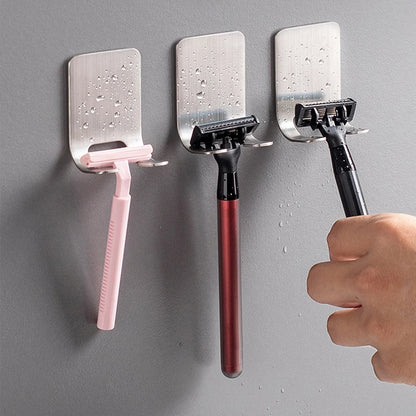 6/2pcs Razor Holder 304 Stainless Steel Men Shaving Shaver Razor Stand Shelf Shaving Razor Storage Rack Bathroom Hook Organi…