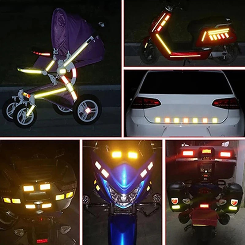 10pcs/set Car Bumper Reflective Safety Strip Stickers Car Reflective Sticker Reflective Warning Safety Tape - image 2