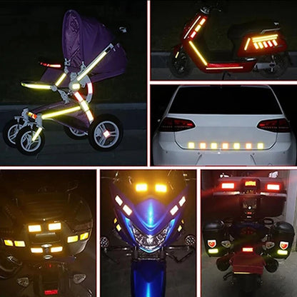 10pcs/set Car Bumper Reflective Safety Strip Stickers Car Reflective Sticker Reflective Warning Safety Tape - image 2