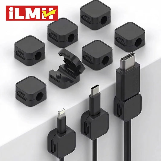 iLMH Non-magnetic Strong ​Cable Clips Adjustable Cord Holder, Adhesive Under Desk Mgmt Organizer, Home Office Car Wall Deskt…