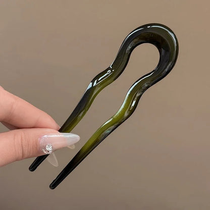 U-Shaped Hair Fork Fashion Tortoiseshell Acetate Acrylic Hairpin Geometric Headwear Hair Sticks Women Girls Hair Accessories…
