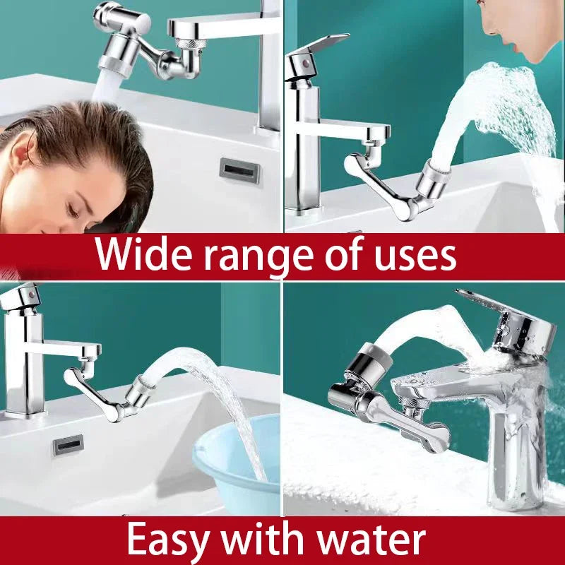 1080° Rotatable Extension Faucet Sprayer Head 2 Spray Modes Universal Bathroom Tap Extend Adapter Aerator - image 5