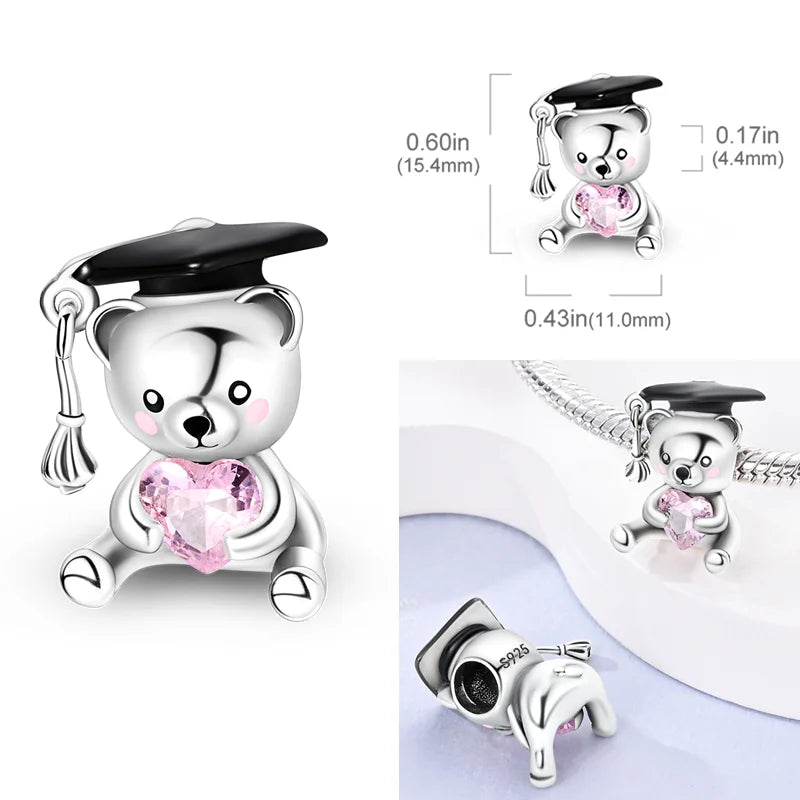 2026 Hot Sale Charms Bead 925 Sterling Silver Pink Butterfly Luminous Firefly Dangle Fit Bangle Bracelet Necklace DIY Jewelr…