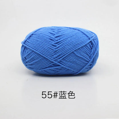 40-50g/Set 4ply Milk Cotton(80%) Knitting Yarn Needlework Dyed Lanas For Crochet Craft Sweater Hat Dolls At Low Price - imag…