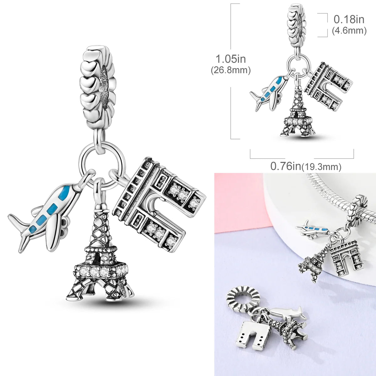 2026 Hot Sale Charms Bead 925 Sterling Silver Pink Butterfly Luminous Firefly Dangle Fit Bangle Bracelet Necklace DIY Jewelr…
