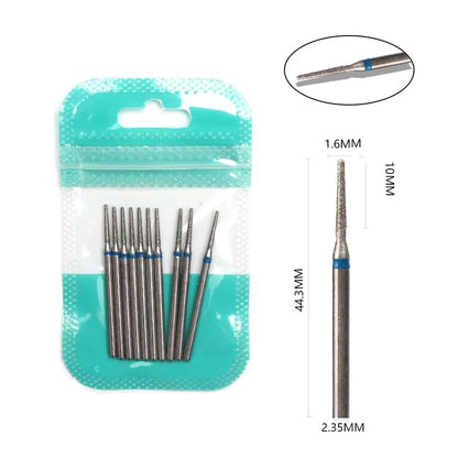 10pcs Diamond Milling Cutter Nail Drill Bits Set For Manicure Accessory Pedicure Eletric Machine Nail Bit Brush Burr Tools -…