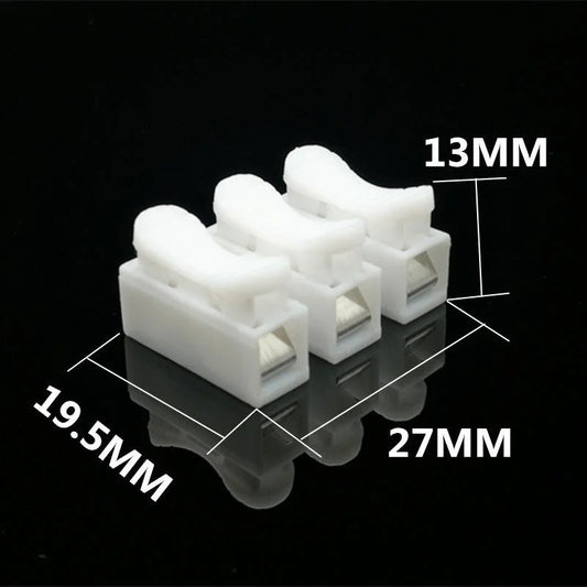 20/50Pcs No Solding Quick 1P 2P Cable Wire Connector No Screw Terminal Block Spring Clamp - image 2