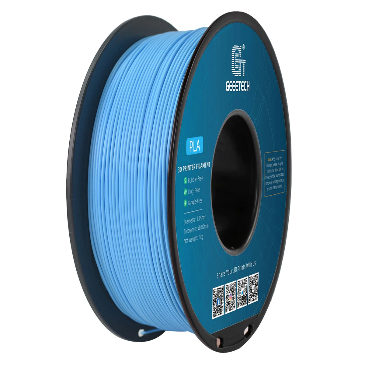 Geeetech 3d Printer Filament PLA PETG Plastic 1kg 1.75mm,Tangle-Free, 3d Printing Wire Materials, Black, White, Vacuum Packa…