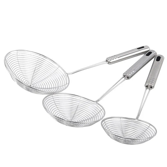 Oval Skimmer Stainless Steel Filter Mesh Oil Pot Food Filter Cookware Colander Fried Filter Kitchen Strainer Baking Cooking…