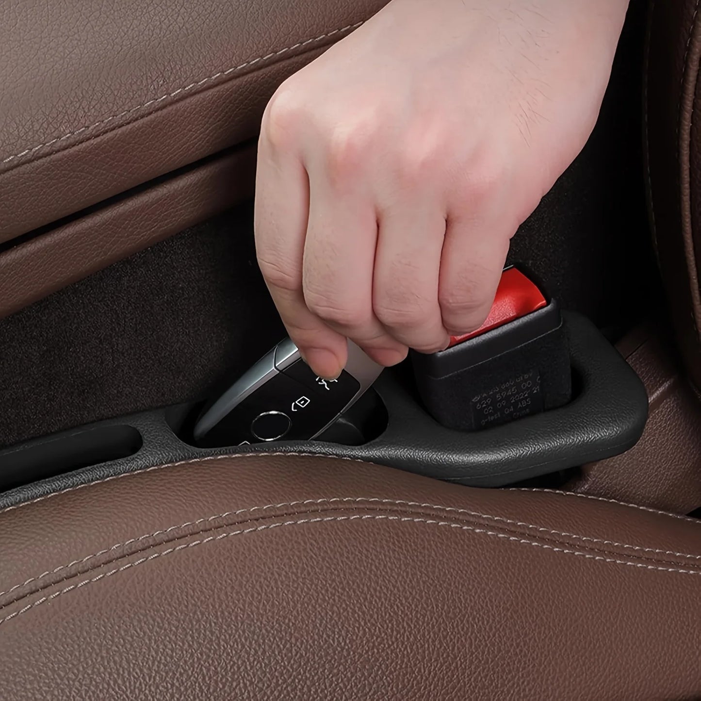 2pc Car Seat Gap Filler Organizer Pu Waterproof Car Seat Gap Plug Strip with 2 Grooves Seat Gap Storage Auto Interior Access…
