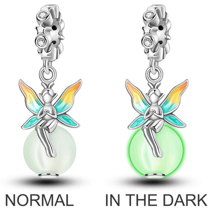 2026 Hot Sale Charms Bead 925 Sterling Silver Pink Butterfly Luminous Firefly Dangle Fit Bangle Bracelet Necklace DIY Jewelr…